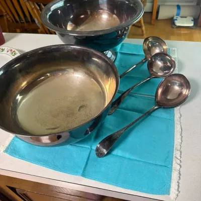 Vintage Silverplate Serving Bowls & Ladles Lot
