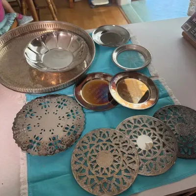 Vintage Silver-Plated Trays, Bowls & Decorative Coasters Lot