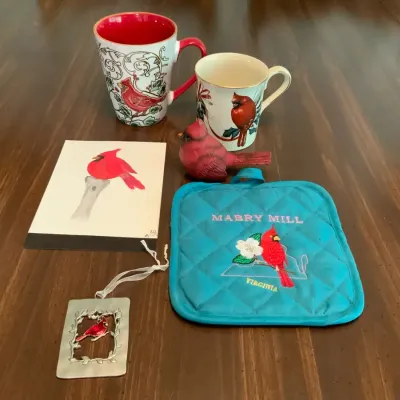 Cardinal Bird Décor Lot – Lenox Winter Greetings Mug, Spectrum Mug, Mabry Mill Potholder & More