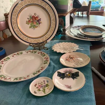 Vintage Decorative Plate Lot – Johnson Bros Old English, Royal Norfolk & Floral China