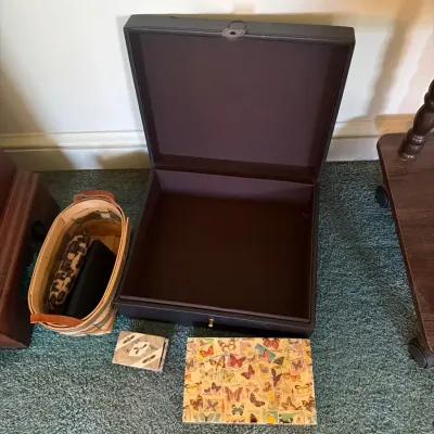 Vintage Decorative Storage Box & Keepsake Box Lot with Basket