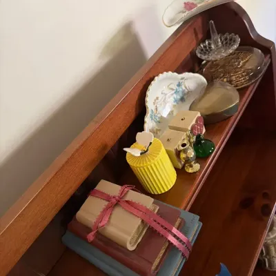 Vintage Decorative Vanity & Keepsake Lot – Porcelain Dishes, Glass Basket & Trinkets
