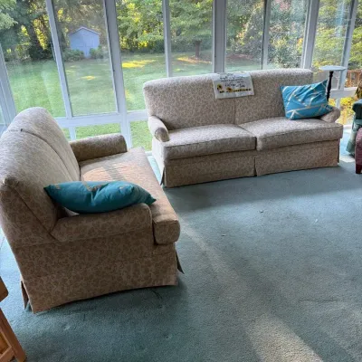 Matching Couch & Rocking Loveseat Set