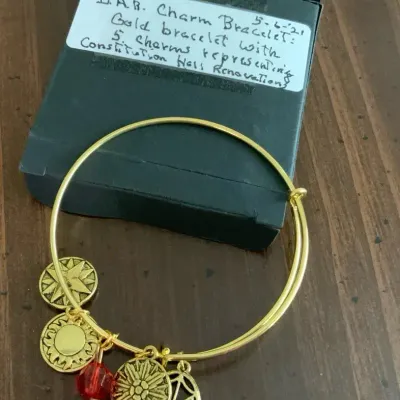 D.A.R. Gold-Tone Charm Bracelet with 5 Constitution Hall Commemorative Charms
