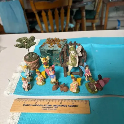 Fairy Garden Miniature Collection – Fairies, Bunnies, Chair & Decorative Accents