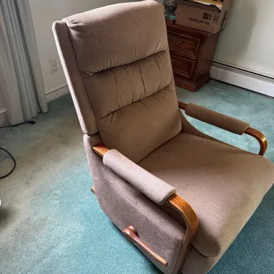 Mid-Century Style Bentwood Cantilever Lounge Chair – Upholstered