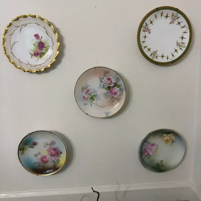 Vintage Hand-Painted Floral Porcelain Collector Plates – Limoges France & Assorted Makers – Set of 5