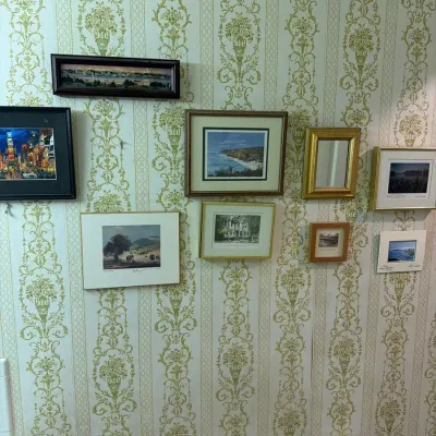 Assorted Framed Wall Art & Gold-Tone Mirror – Landscapes, City Scene & Coastal Prints