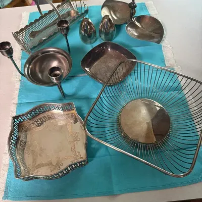 Vintage Silver-Plated Serving & Table Accessories Lot