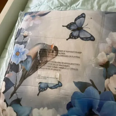 Bird Garden Anti-Fatigue Mat – Blue Floral & Butterfly Design