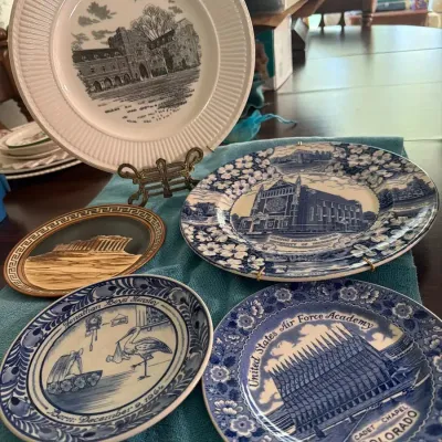 Military & Landmark Collector Plate Lot – U.S. Air Force Academy, University & Decorative Plates