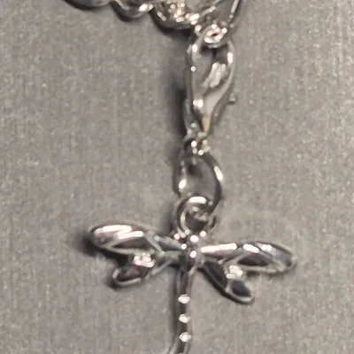 "I Love You" Magnifying Pendant on silver snake Chain & Bracelet + Earrings