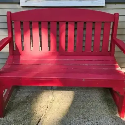 Red Wood Bench