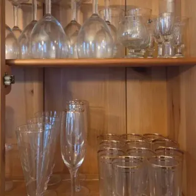 Barware- Including Vintage Gold Rim Glasses