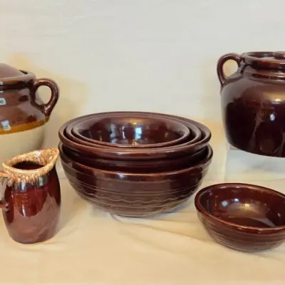 Brown Glazed Pottery Pieces 