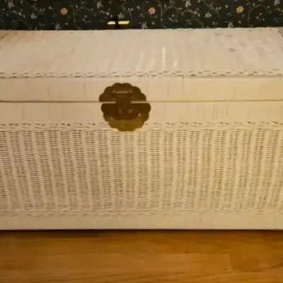 White Wicker Chest