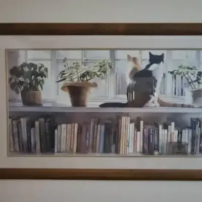 Large Framed Cat Print