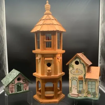 (3) Unique Decorative Birdhouses 