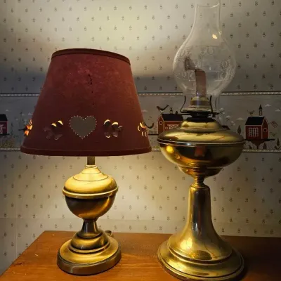 (2) Brass Lamps