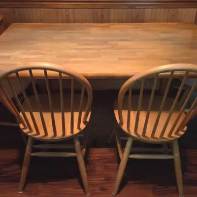 Butcher Block Table & (4) Chairs