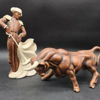 Vintage Ceramic Matador and Bull