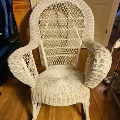 White Wicker Rocking Chair