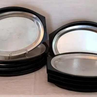(12) Vintage Mr. Bar-B-Q Steak Plates 