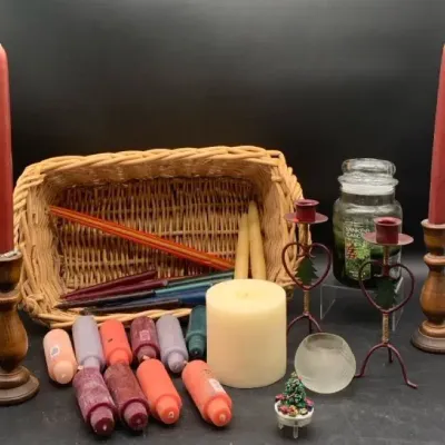 Candle Assortment and Candleholders