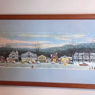 Framed Norman Rockwell Stockbridge Print