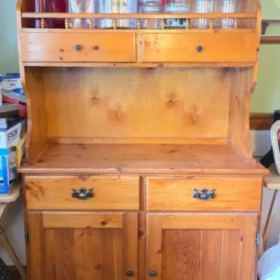 Country Pine Hutch Cabinet 