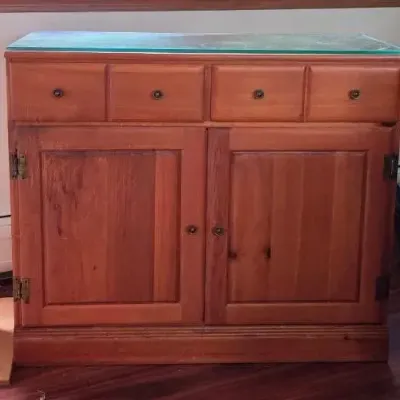 Glass Top Sideboard Cabinet 