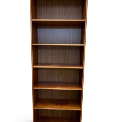 Tall Brown Wood Bookcase / Shelving Unit