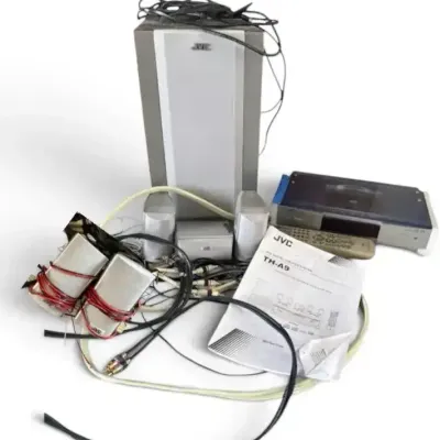 JVC TH-A9 DVD Digital Theater System with 5 Speakers, Subwoofer, Remote, Cables & Manual 