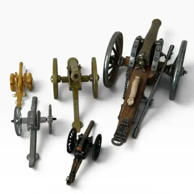 Bulova Quartz Clock Cannon, Miniature Cannons & Cannon Pencil Sharpener Collection