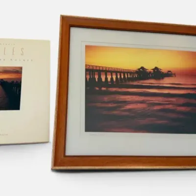 Naples Pier Sunset Framed Print & “A Portrait in Naples and Collier County” Book