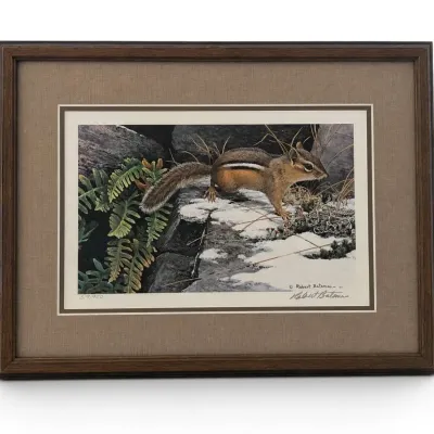 Robert Bateman “Chipmunk” Signed Limited Edition Wildlife Print 319/950
