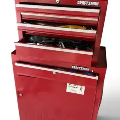 Craftsman Red Rolling Tool Chest with Drawers and Assorted Mystery Tools
