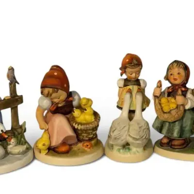 Goebel Hummel Farm & Feathered Friends Figurine Lot (6) – Chicken-Licken, Goose Girl, & More