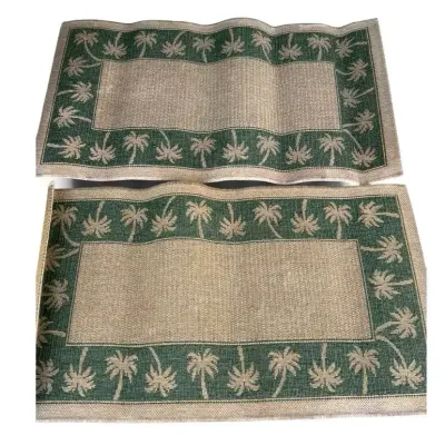 Pair of Tropical Palm Tree Accent Rugs