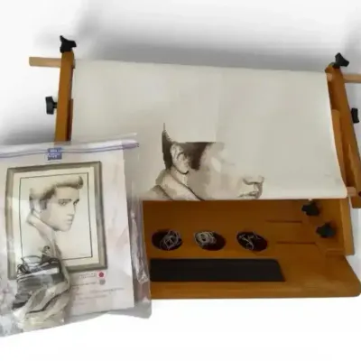 Elvis Presley Dimensions Gold Collection Counted Cross-Stitch Kit with Wooden Scroll Frame