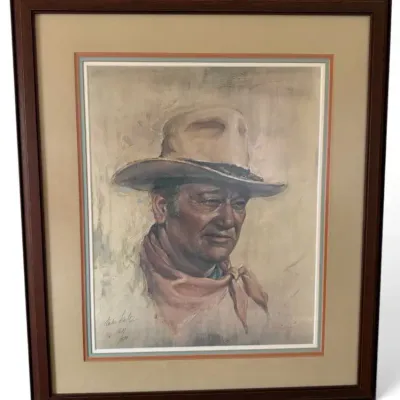 Edie Salter Limited Edition Western Cowboy Portrait Framed Art – 257/500
