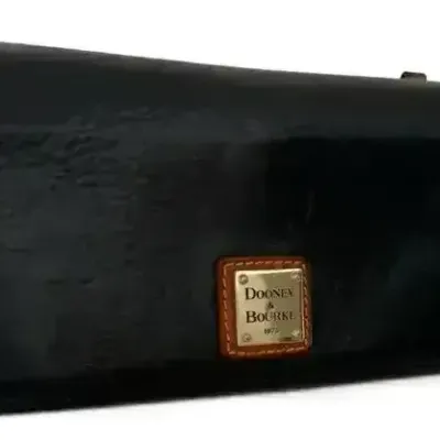 Dooney & Bourke Black and Tan Leather Continental Wallet