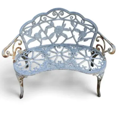 Vintage-Style Cast Metal Rose Garden Bench 