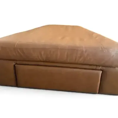 Large Brown Leather Ottoman