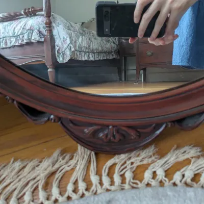 Sale Photo Thumbnail #45: Mahogany Crest Mirrors, Bottom Detail