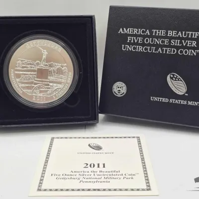 Sale Photo Thumbnail #53: 2048 2011 gettysburg national park 5oz silver quarter