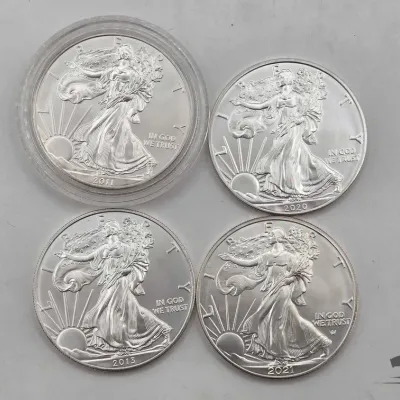 Sale Photo Thumbnail #96: 2130 4 2011 2021 american silver eagle dollars