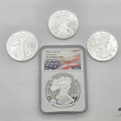Sale Photo Thumbnail #77: 2094 4 2013 2022 american silver eagle dollars