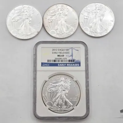 Sale Photo Thumbnail #84: 2108 4 2012 2019 american silver eagle dollars