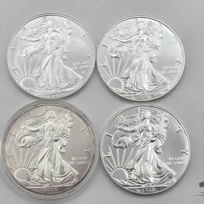 Sale Photo Thumbnail #95: 2128 4 2013 2021 american silver eagle dollars